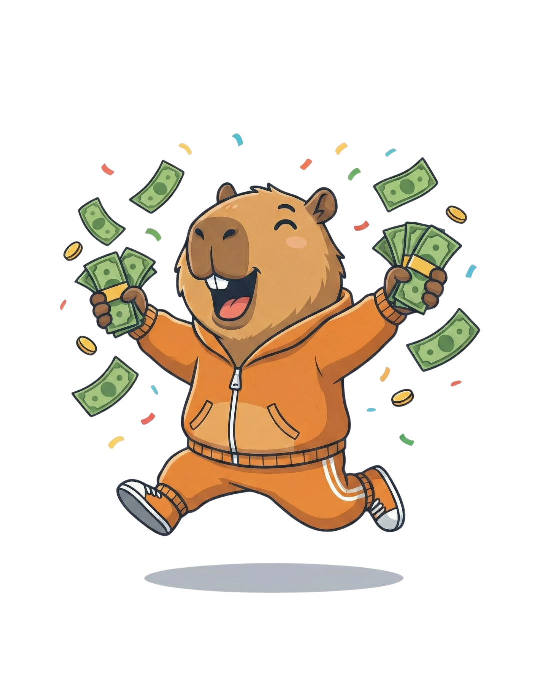 Capivara com dinheiro